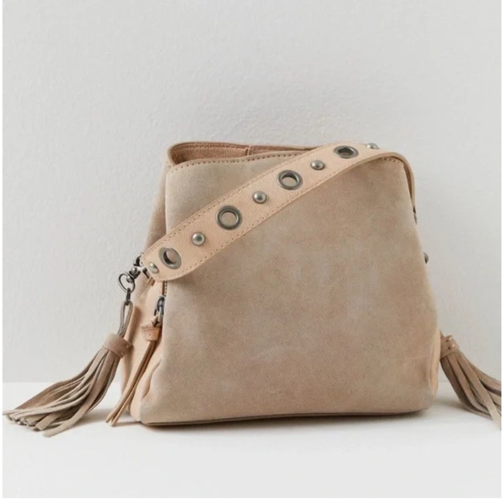 Free People Tan Suede Crossbody Bag